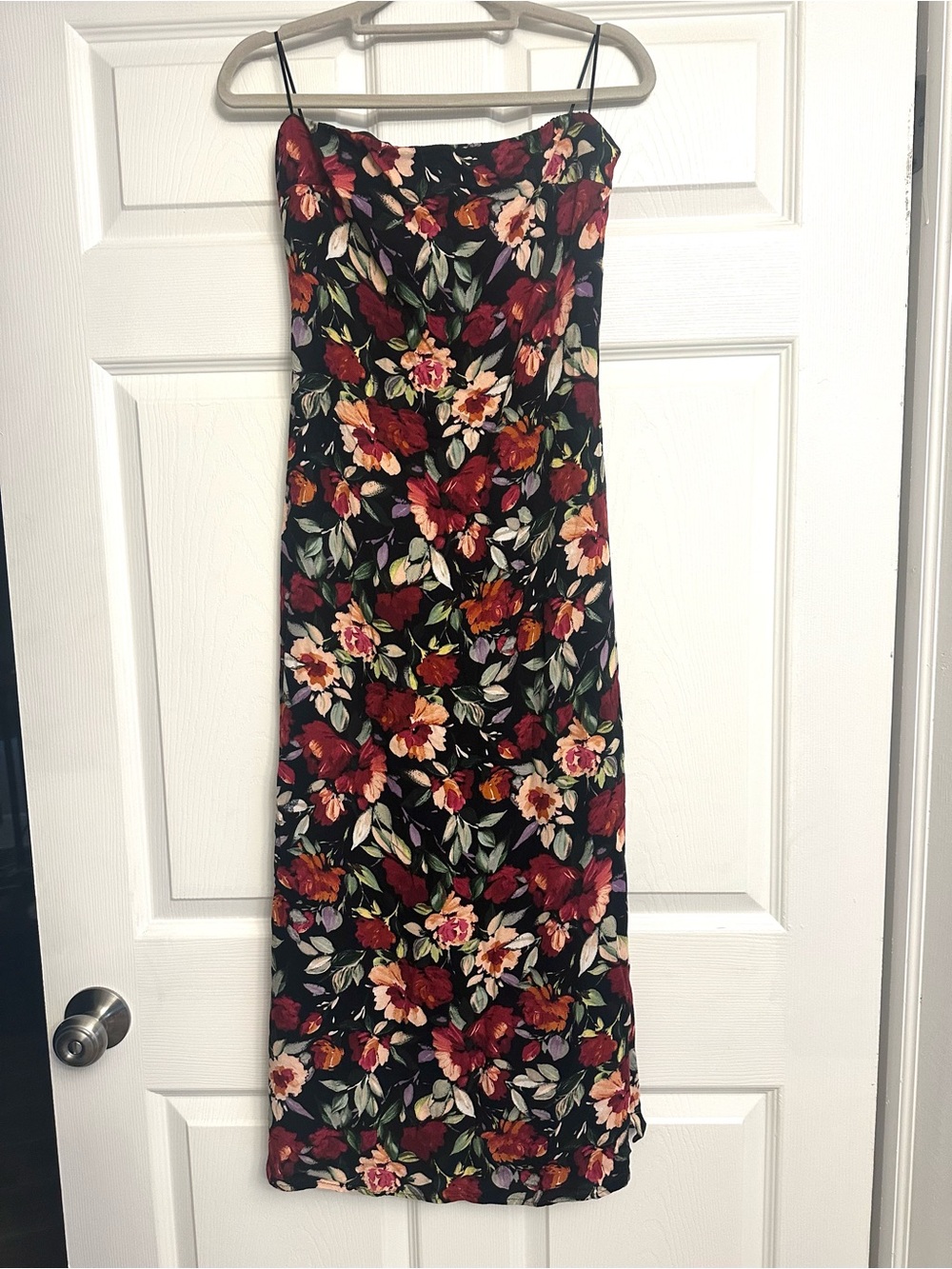 Sadie & Sage Black Floral Maxi Slip Dress